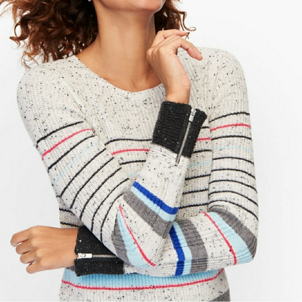 Talbots Multicolor Striped Sweater Size Large